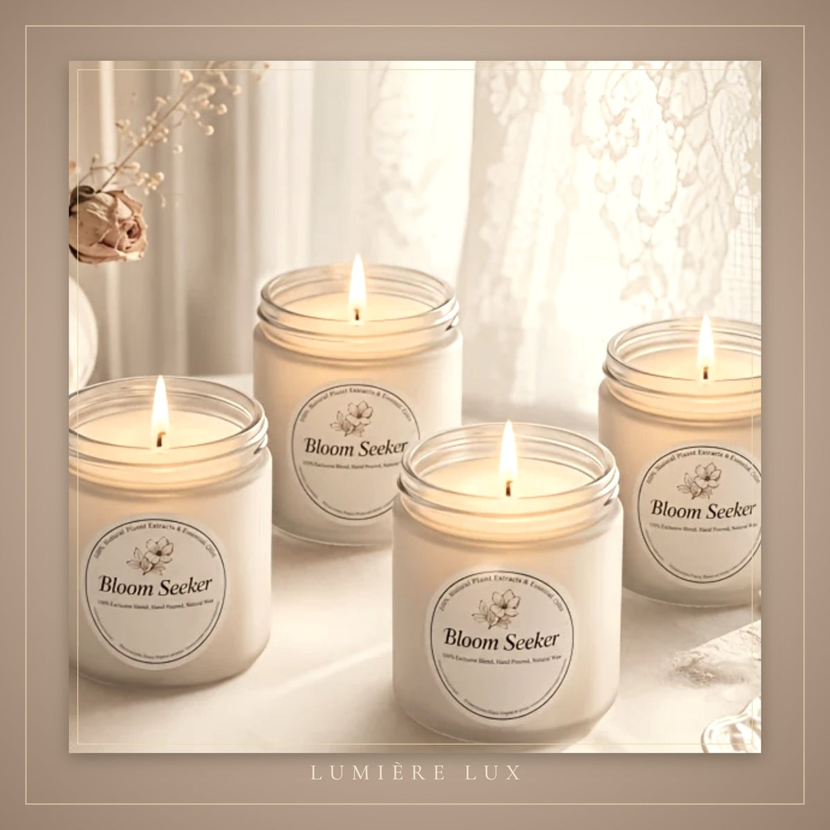 Atelier candles glowing in a calm room