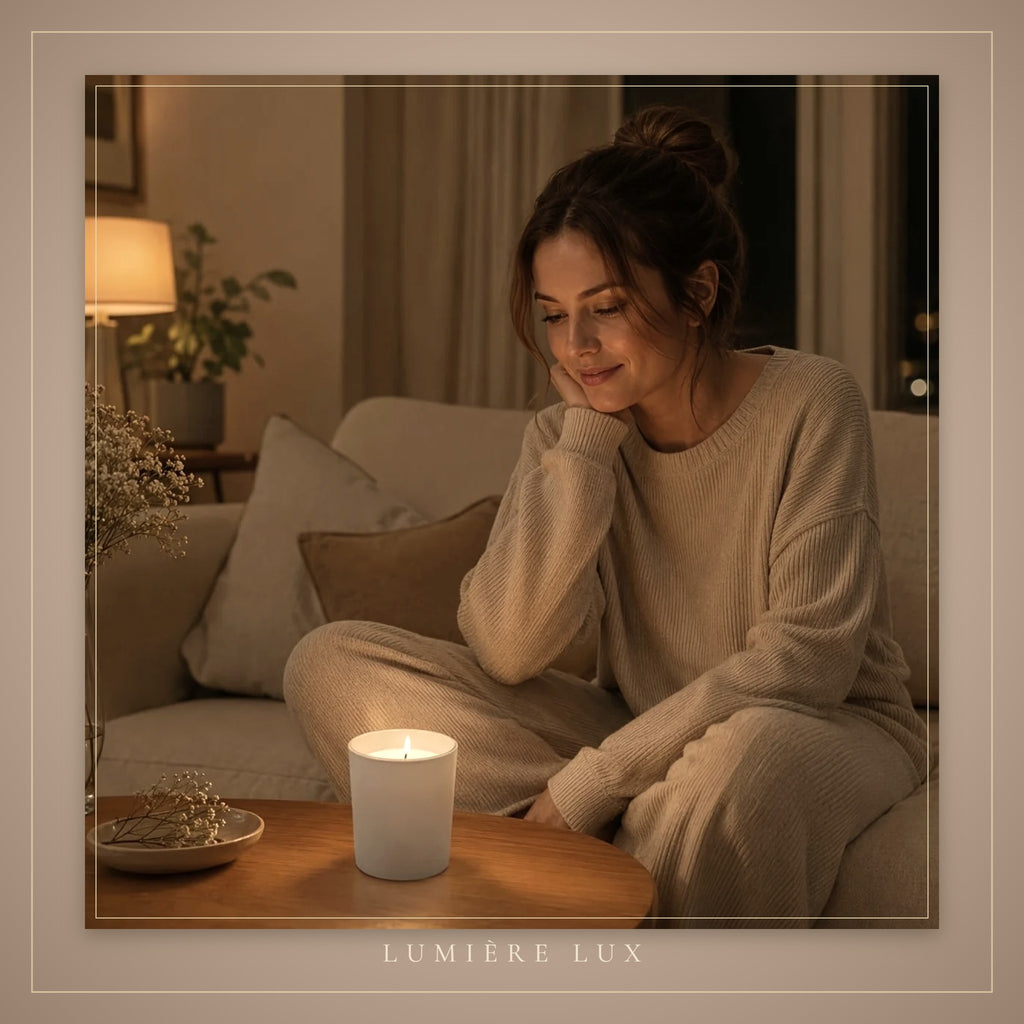 Porcelaine candle on a quiet evening