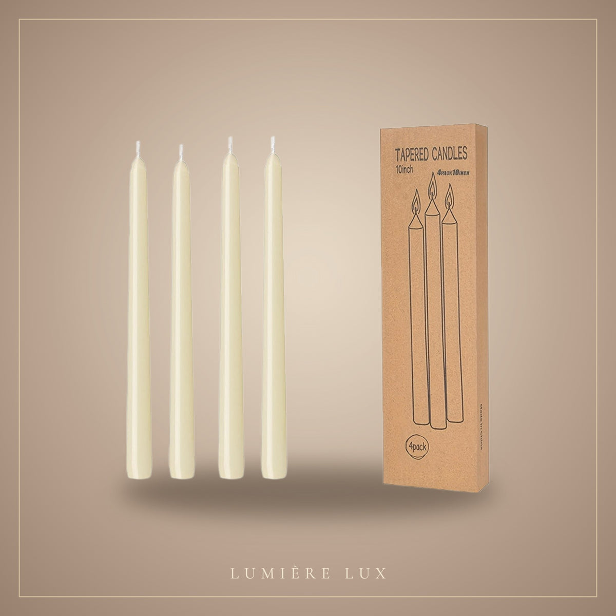 Ivory Dinner Candles, Set of 4