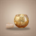 Round gold glass tealight holder