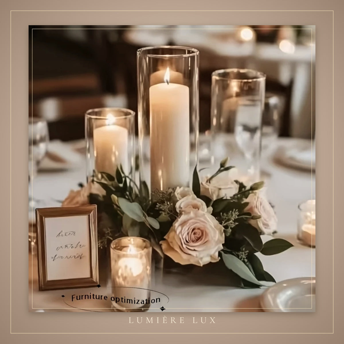 Glass cylinder holders as a table centrepiece