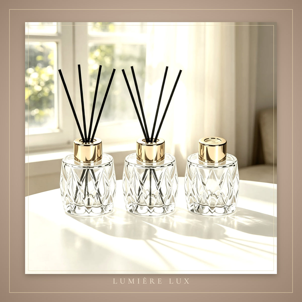 Diamond Glass Reed Diffusers – styled