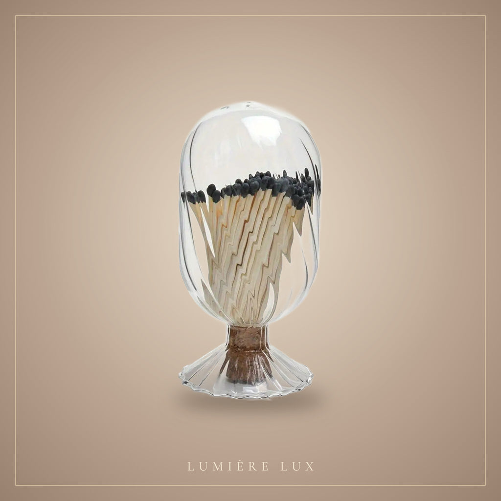 Glass Match Jar with Striker by Lumière Lux