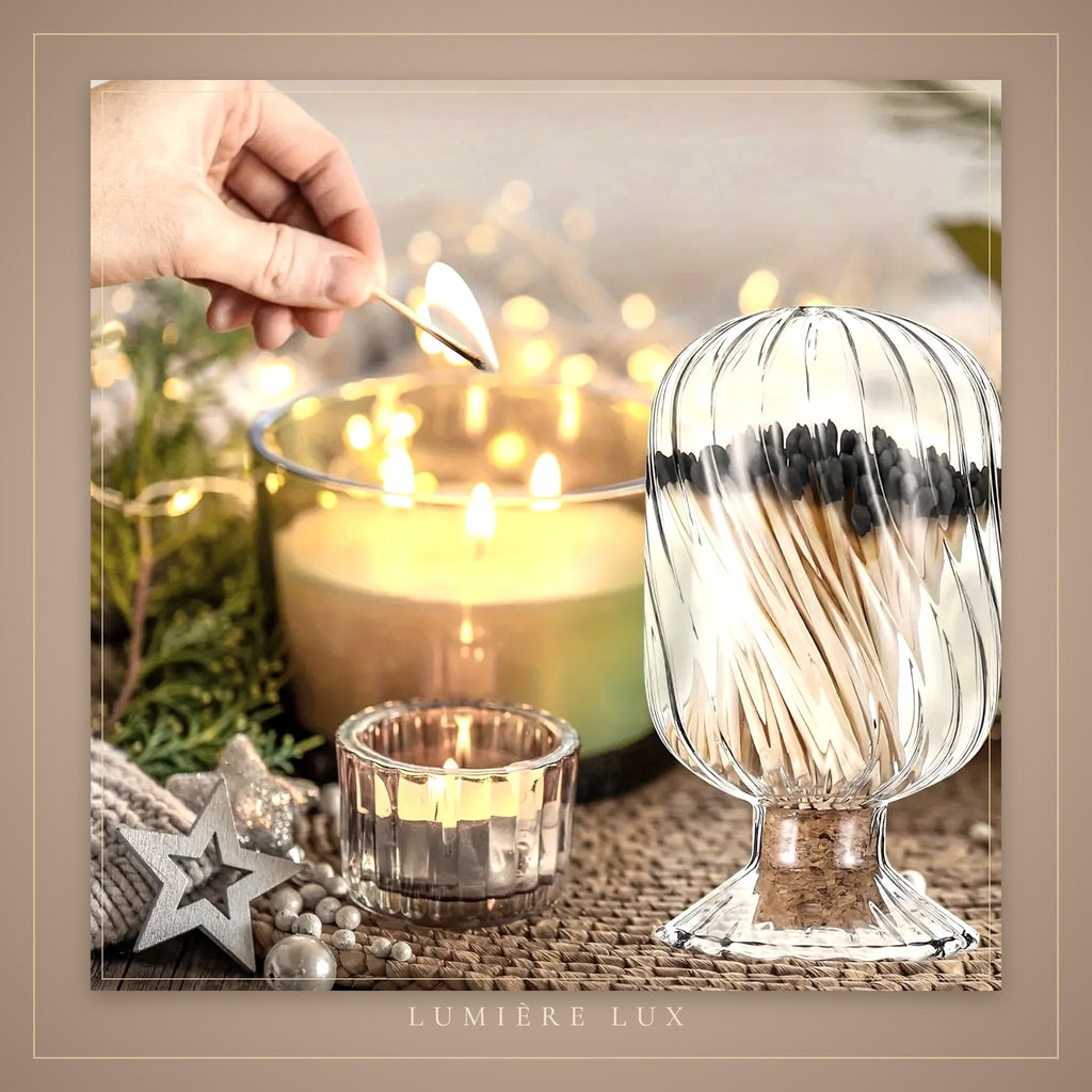 Glass Match Jar – styled