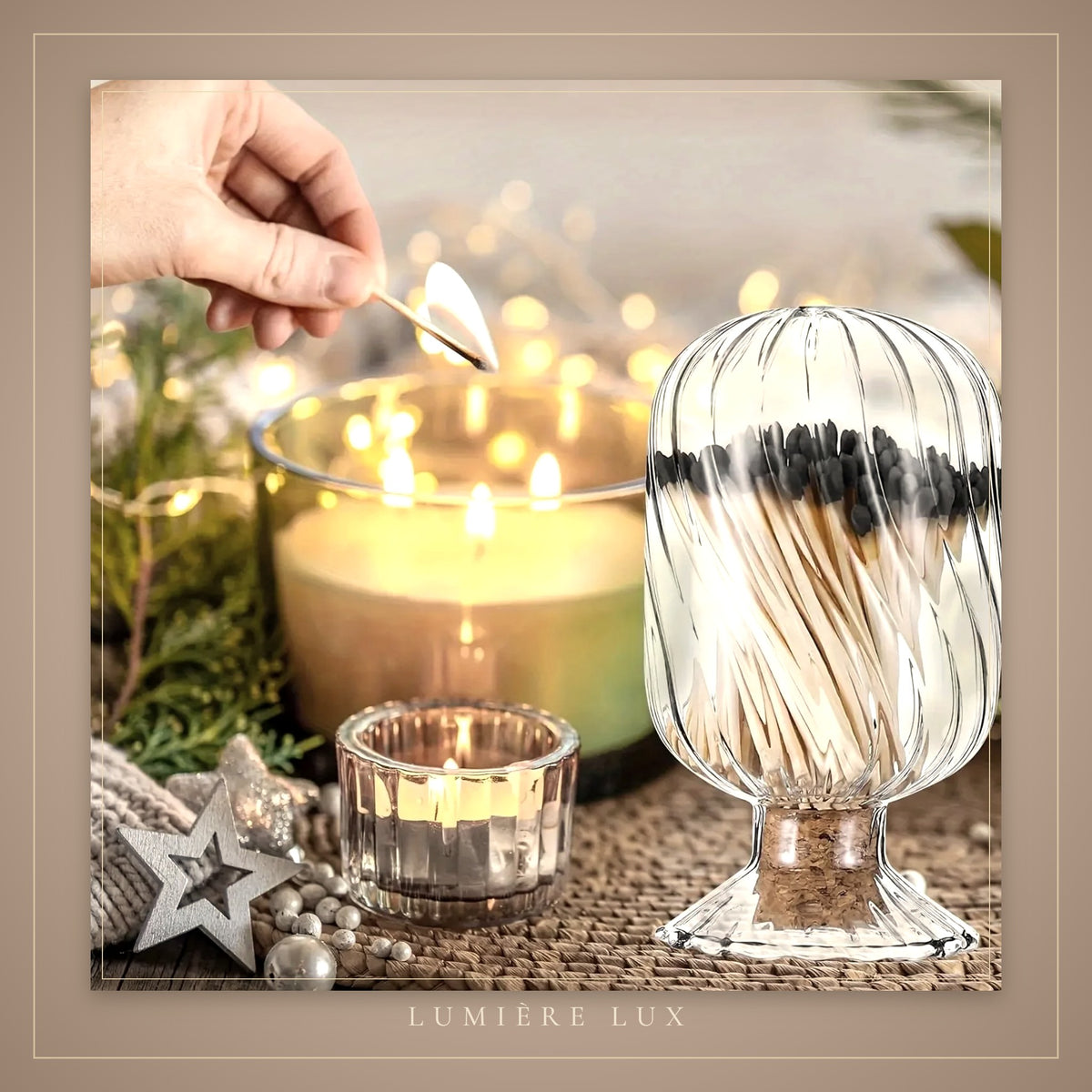 Glass Match Jar – styled