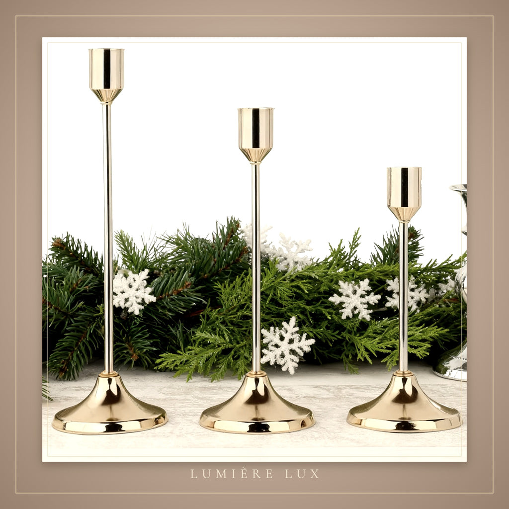Gilded Taper Candle Holders – detail