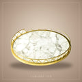Round Marble & Gold Tray by Lumière Lux